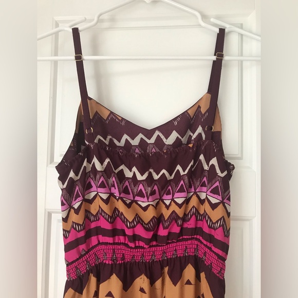 Loft Pink and Yellow Aztec Print Maxi Dress - Picture 4 of 6
